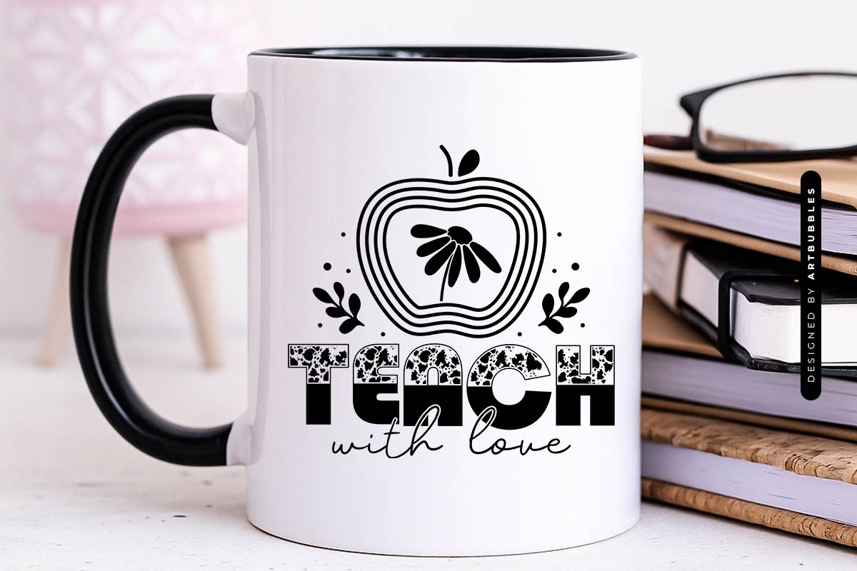 Teach with Love - Floral Teacher SVG Funny Mug Mockup Image.jpg