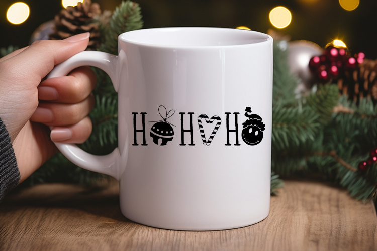 Ho Ho Ho - Handcrafted Boho Christmas SVG File Mug Mockup Image.jpg