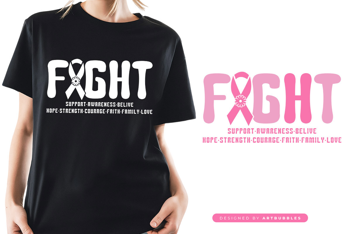 Retro Fight Breast Cancer Awareness SVG Vector