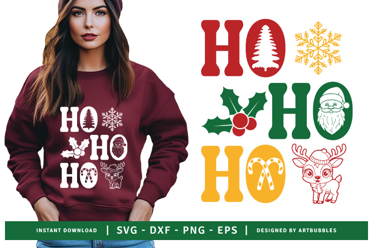 Ho Ho Ho - Cute Christmas SVG Image.jpg