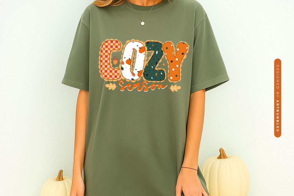 Cozy Season - Preppy Fall Sublimation Transfer Shirt Mockup image.jpg