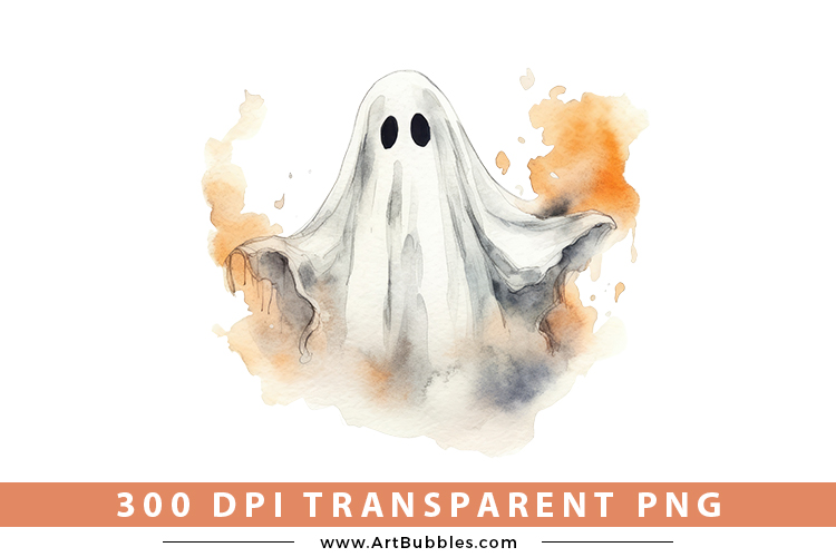 Vintage Halloween Watercolor Clipart PNG