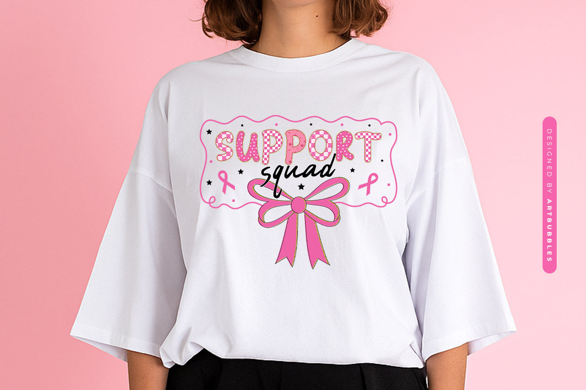 Support Squad - Coquette Breast Cancer Sublimation Sweatshirt Mockup Image.jpg