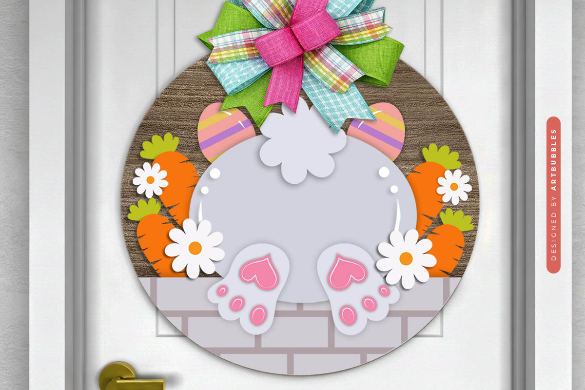 Easter Bunny Door Hanger SVG Bundle Image 2.jpg