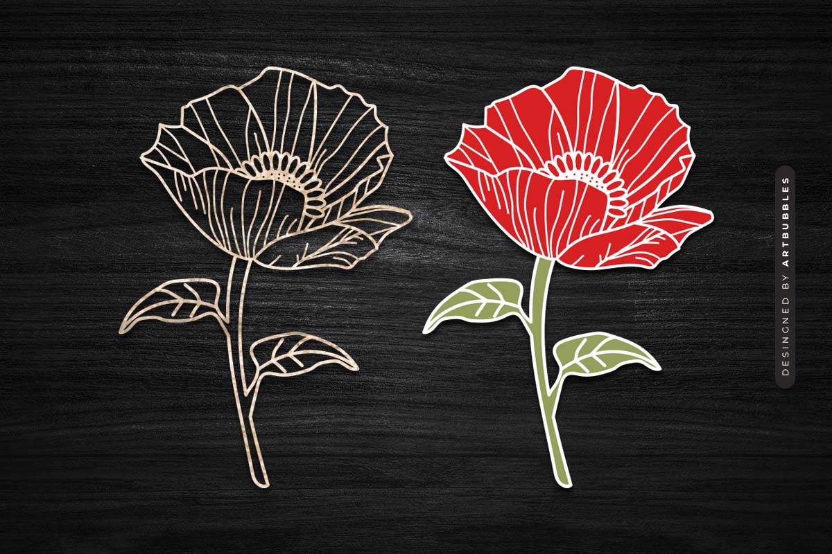 Poppy Laser Cut Wildflower SVG File Image.jpg