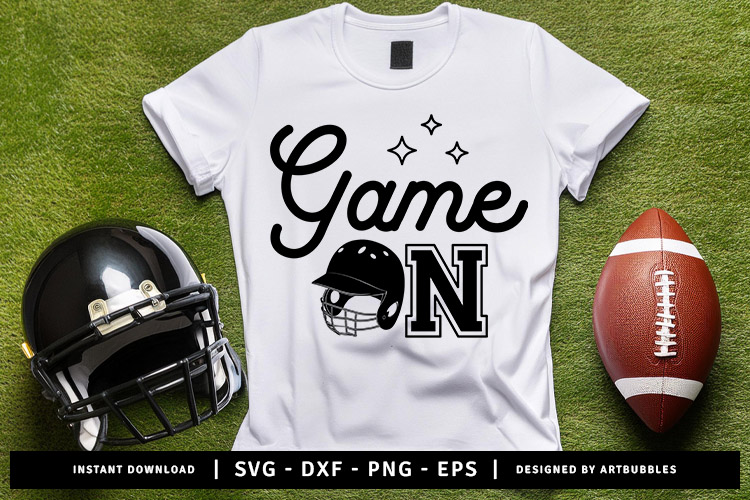 Game On - Football SVG Design T Shirt Mockup Image.jpg