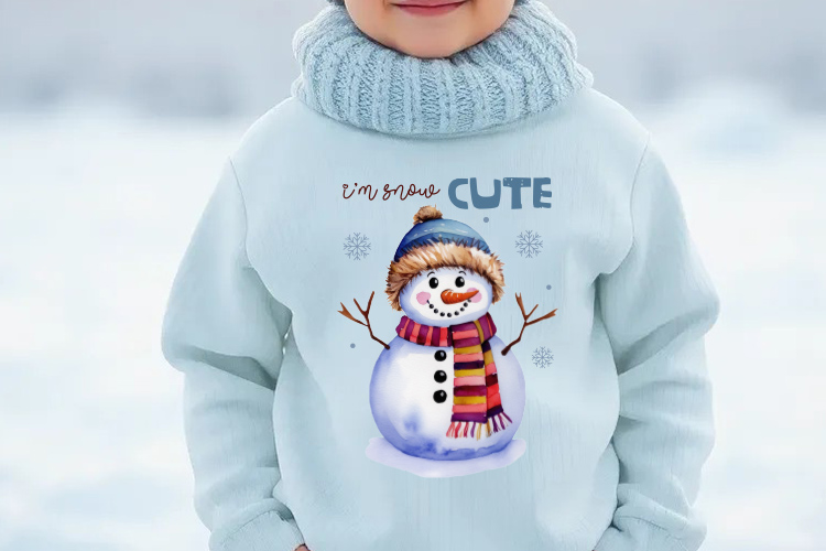 I'm Snow Cute - Kids Winter PNG Sublimation Sweatshirt Mockup Image.jpg