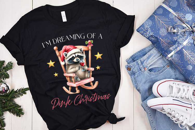 I'm Dreaming of A Pink Christmas Sublimation Design Shirt Mockup Image.jpg