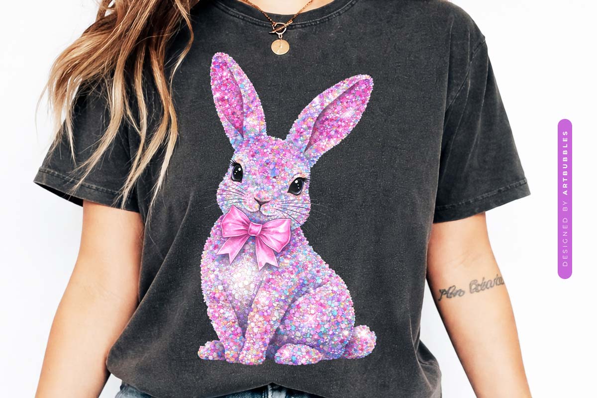 Preppy Patchwork Yarn Easter Bunny PNG Bundle tshirt Mockup Image 2 (2).jpg