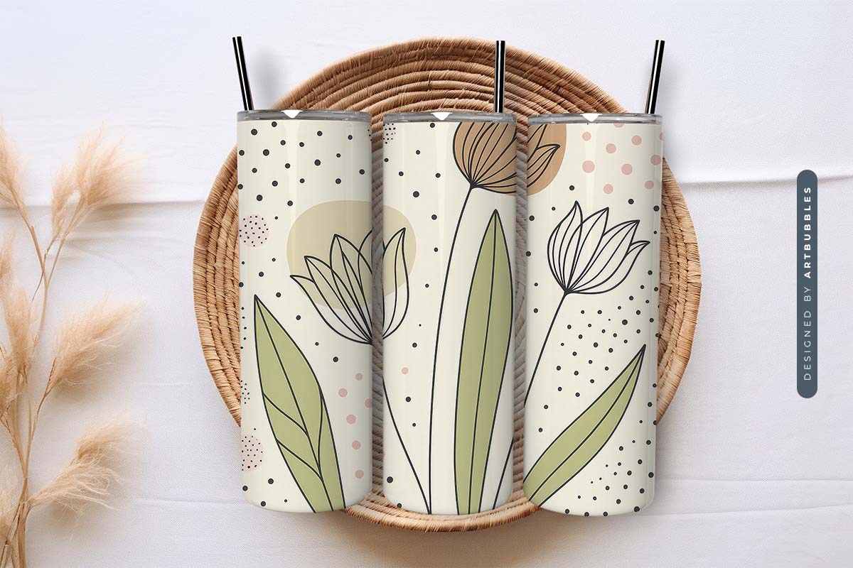 Wildflower Boho 20oz Skinny Tumbler Sublimation Image.jpg