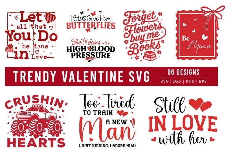 Valentine's Day SVG Cut Files Bundle