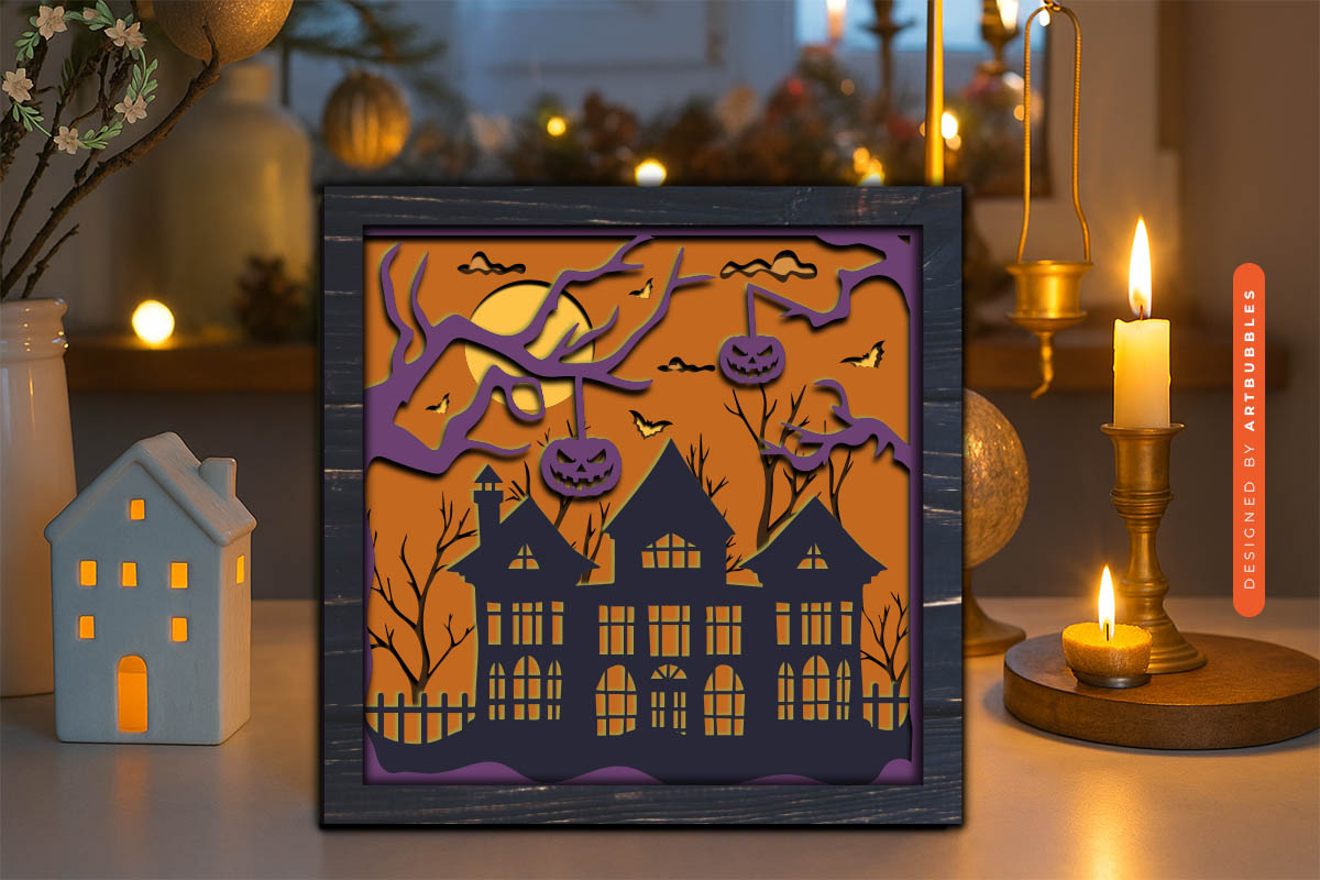 Spooky House Halloween 3D Shadow Box SVG PNG Image 2.jpg