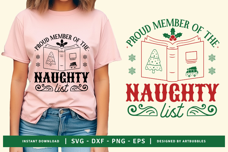 Proud Member of the Naughty List - Funny Christmas SVG Image.jpg