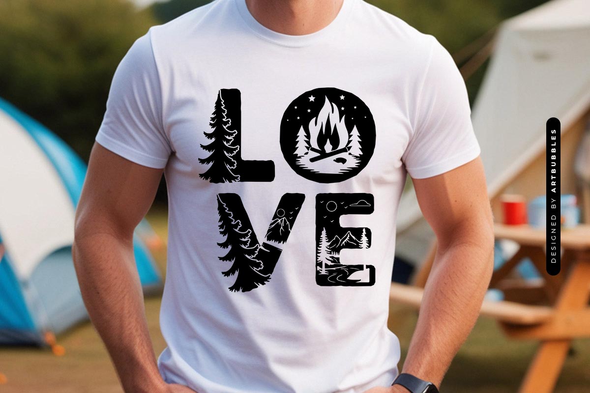 Love - Camping SVG for Cricut Shirt Mockup Image.jpg