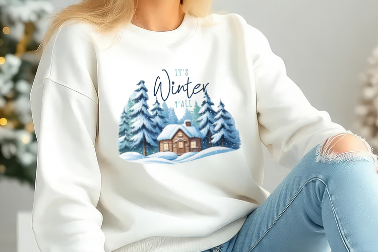 It's Winter Y'all Sublimation Design PNG Sweatshirt Mockup Image.jpg