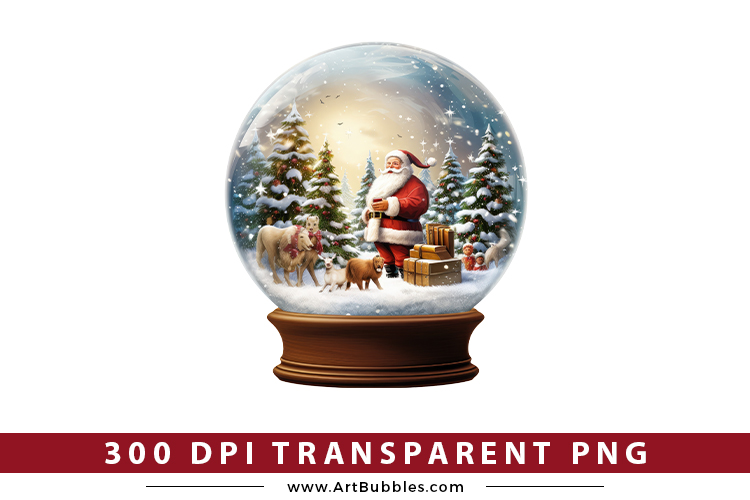 Christmas Snow Globe Sublimation Clipart