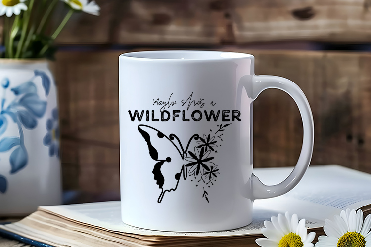 Maybe She's A Wildflower SVG, DXF, PNG, EPS Cut File Mug Mockup Image.jpg