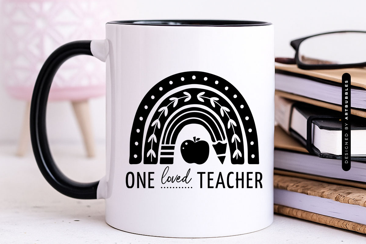 One Loved Teacher Flower SVG Cut File Mug Mockup Image.jpg