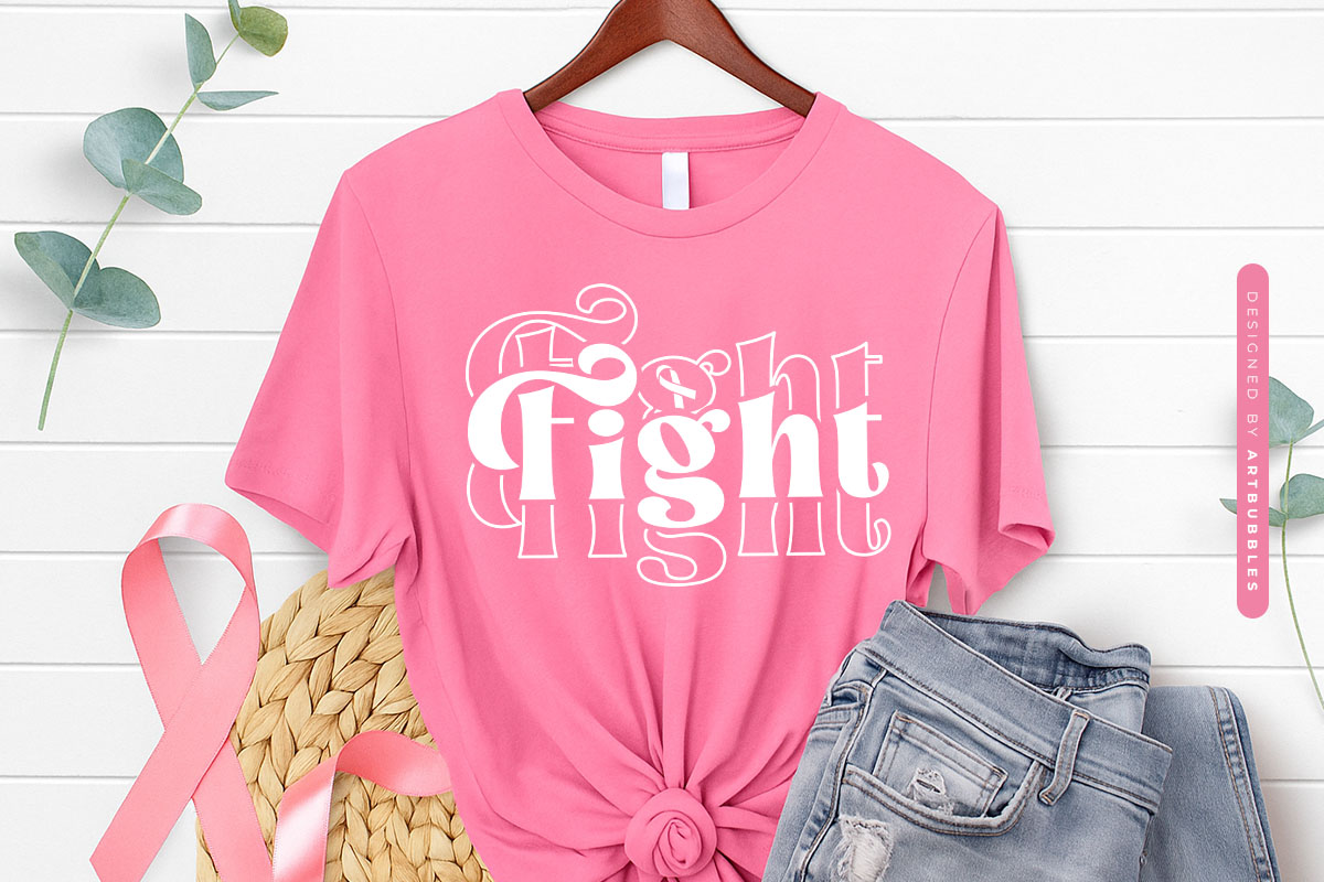 Retro Fight Breast Cancer SVG Cut File Shirt Mockup Image.jpg