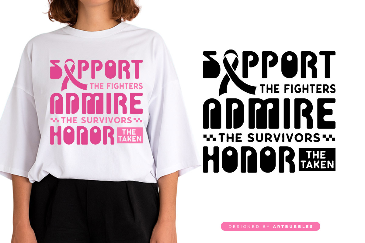 Support the Fighters - Retro Breast Cancer SVG File
