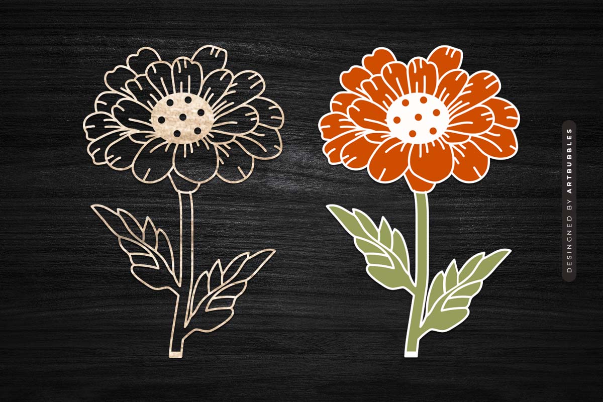 Marigold Laser Cut Wildflower SVG Image.jpg