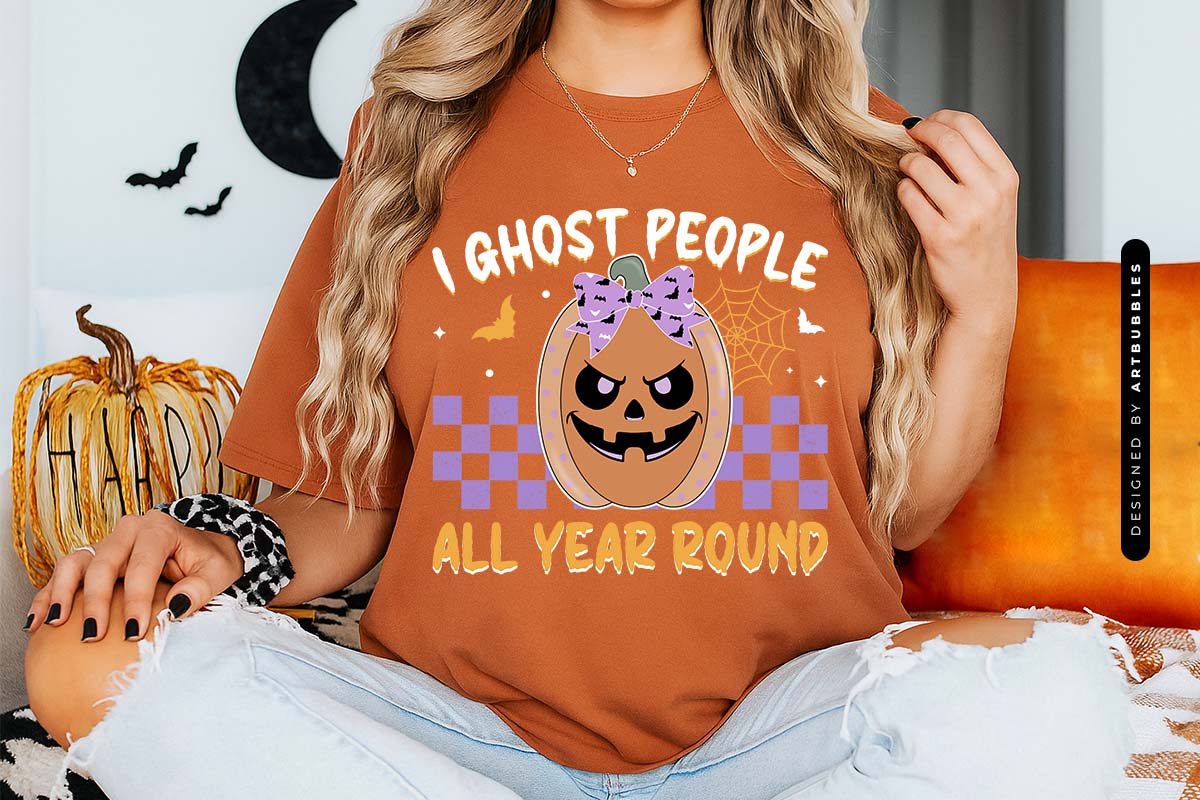 I Ghost People All Year Round - Halloween Sublimation Shirt Mockup Image.jpg