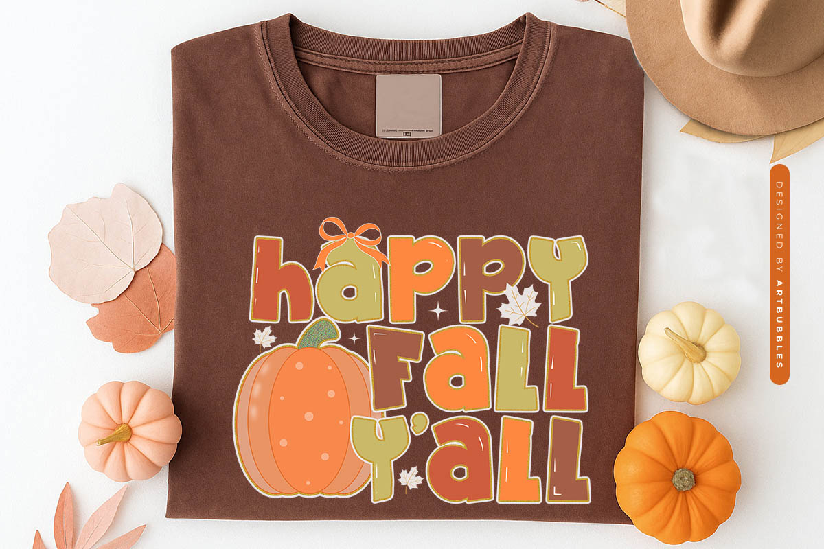 Preppy Happy Fall Y'all Coquette Sublimation Shirt Mockup image.jpg