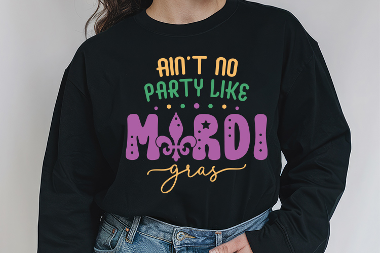 Ain't No Party Like Mardi Gras SVG Sweatshirt Mockup Image.jpg