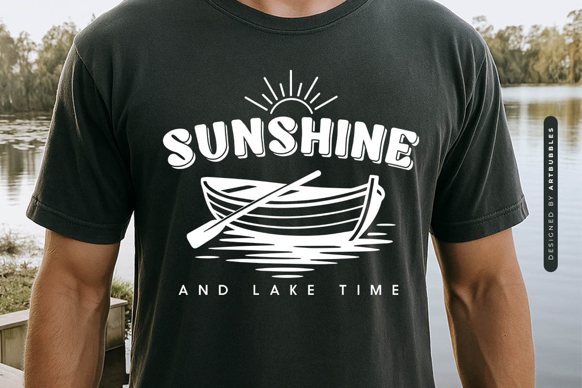 Sunshine and Lake Time SVG Cut File Tshirt Mockup Image.jpg