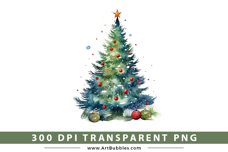 Christmas Tree Watercolor Sublimation