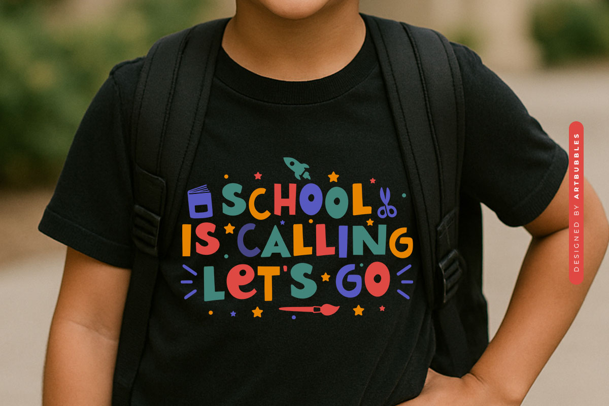 School is Calling Let's Go - Back To School SVG Tshirt Mockup Image.jpg