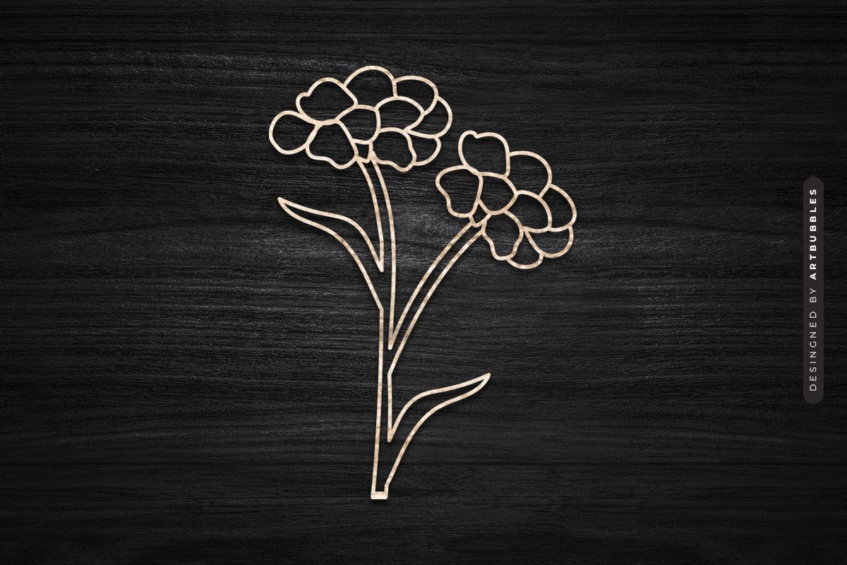 Marigold Stem Flower SVG - Laser Cut Art Image 3.jpg