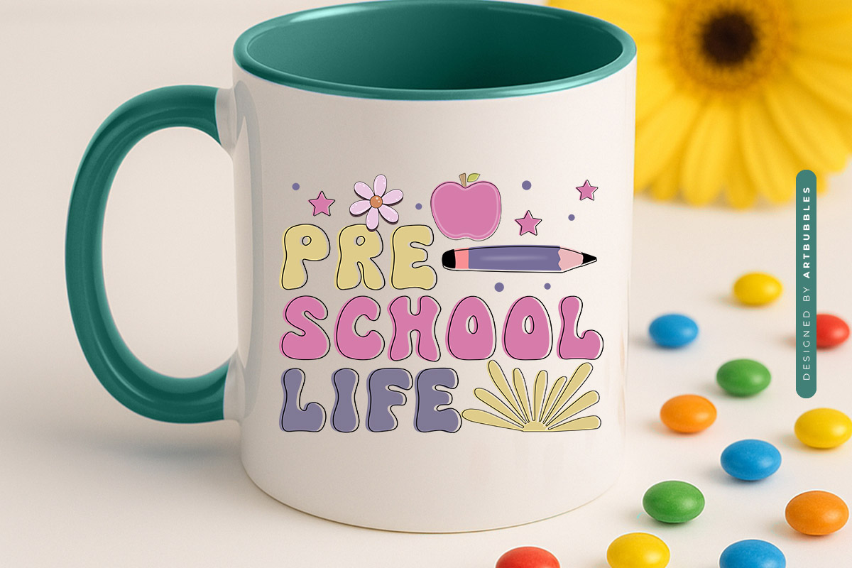 Preschool Life - Back to School Retro Sublimation Mug Mockup Image.jpg