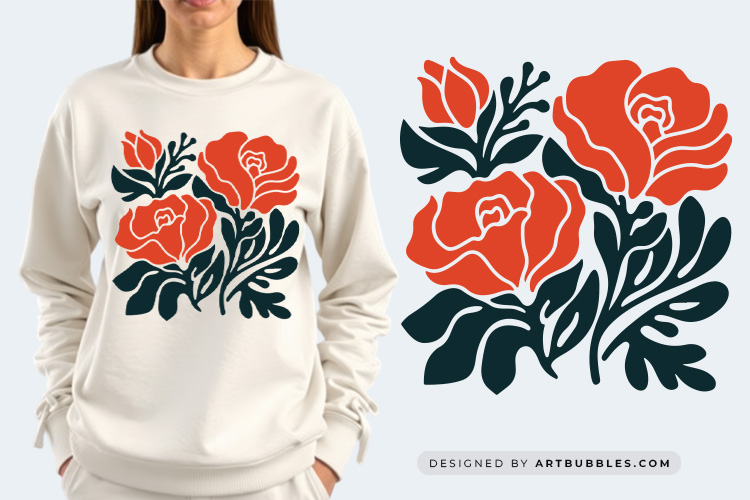 Abstract Rose Flower Art SVG Cut File