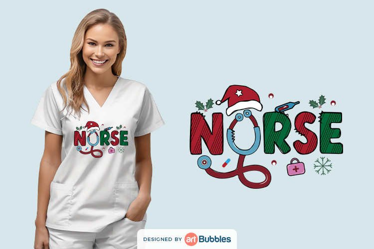 Nurse Christmas Sublimation Design Png