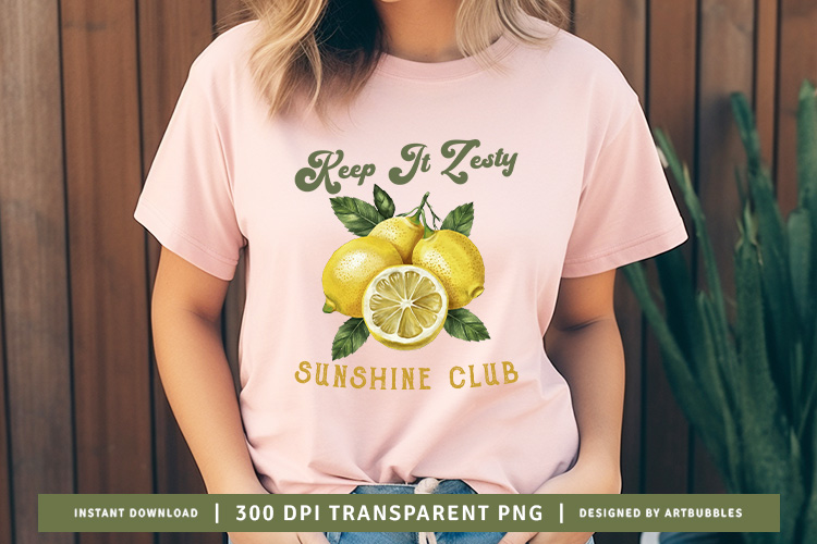 Sunshine Club - Vintage Fruit Sublimation Design