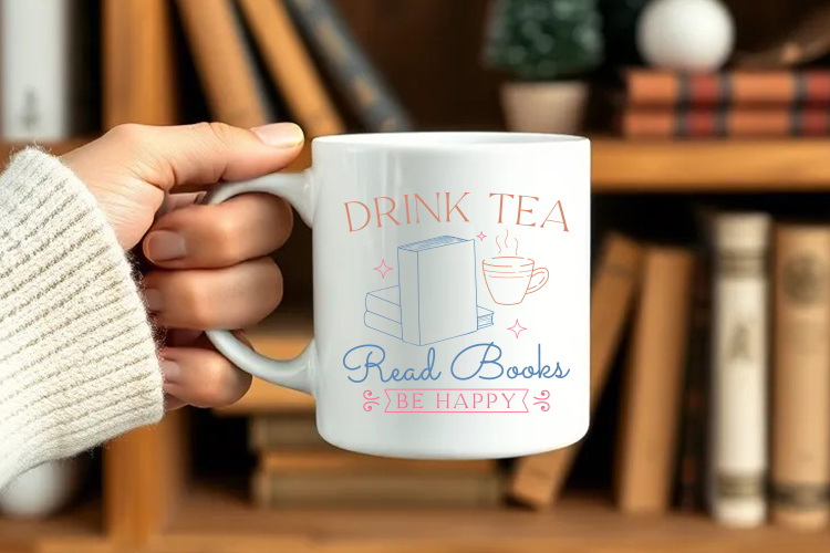 Drink Tea Read Books Be Happy - Reading Design SVG Mug Mockup Image.jpg
