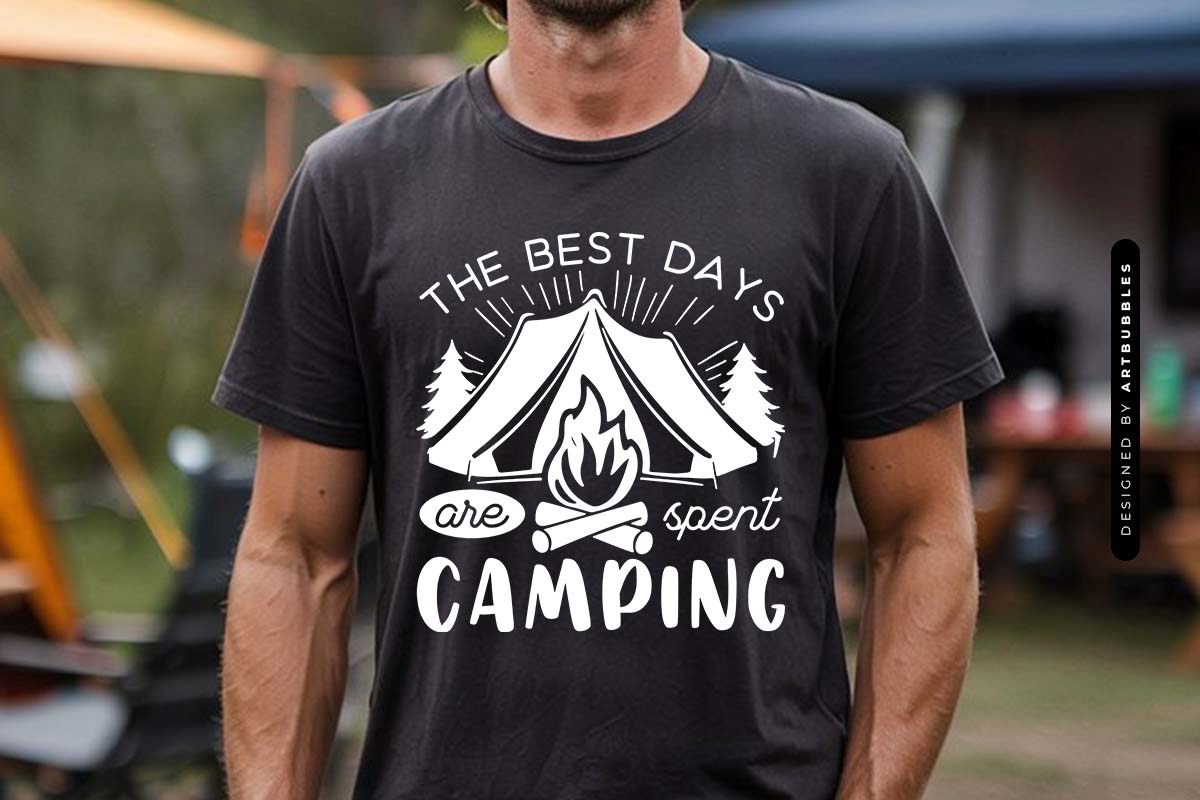 The Best Days are Spent Camping Design SVG Tshirt Mockup Image.jpg