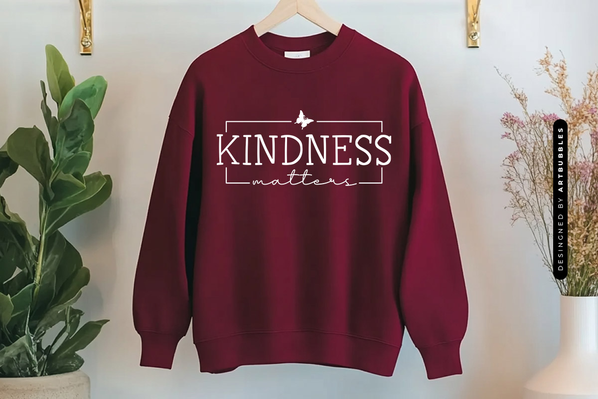Kindness Matters - Dandelion Butterfly SVG Sweatshirt Mockup image 2.jpg