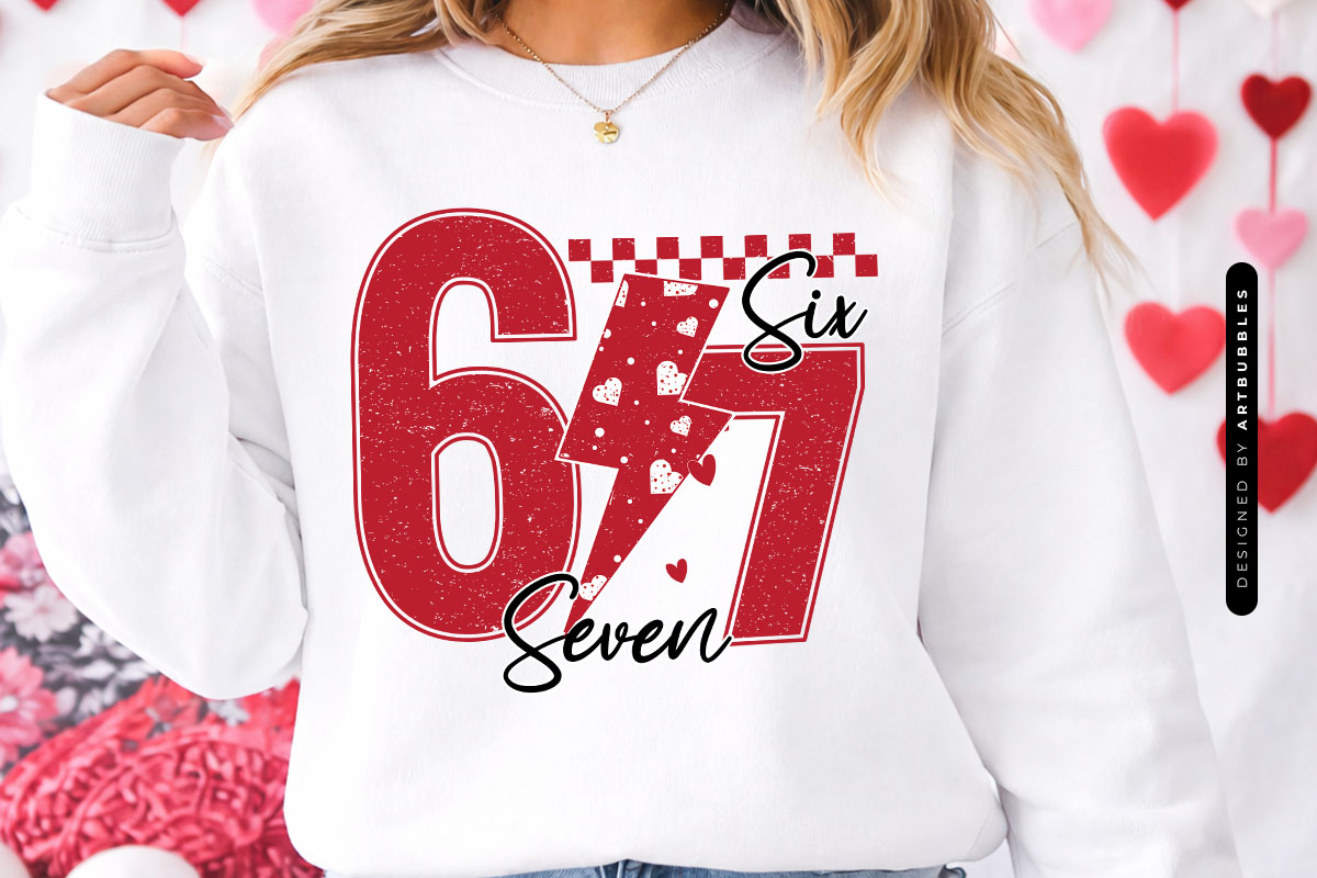 Valentine 67 Six Seven Sublimation PNG Design