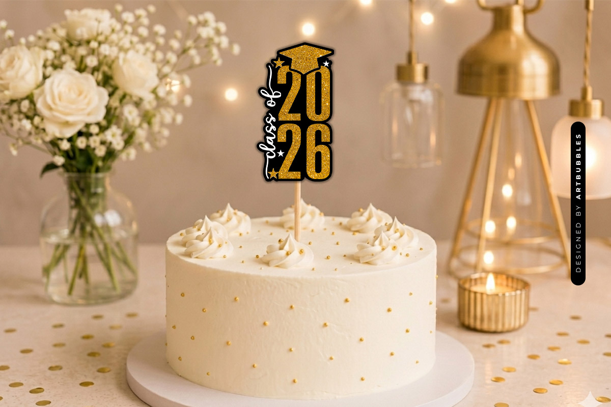 Class of 2026 Graduation Cake Topper SVG