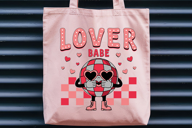 Lover Babe - Playful Retro Valentine's Day Sublimation Tote Bag Mockup Image.jpg