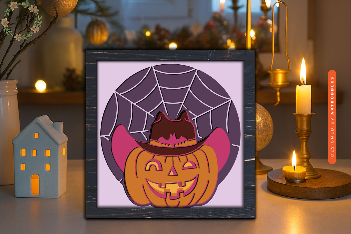 3D Pumpkin Halloween Shadow Box SVG Vector Image 2.jpg