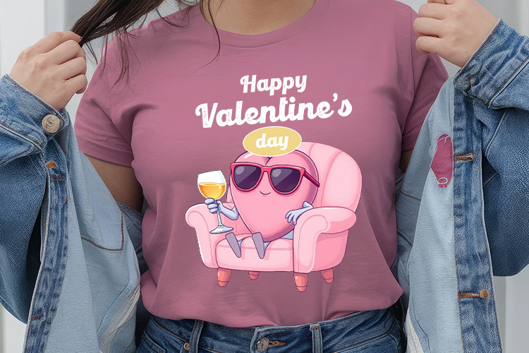 Happy Valentine's Day PNG Retro Sublimation Tshirt Mockup Image.jpg