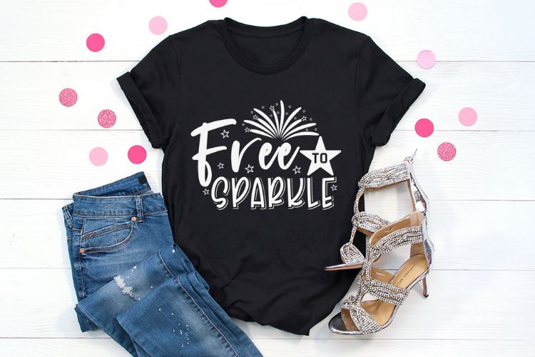 Free to Sparkle - Funny 4th of July SVG Tshirt Mockup Image.jpg