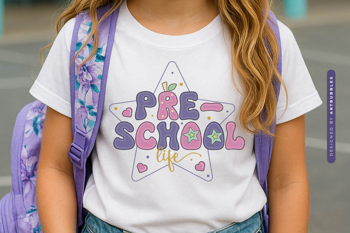 Preschool Life - Retro Back to School Sublimation Shirt Mockup Image.jpg