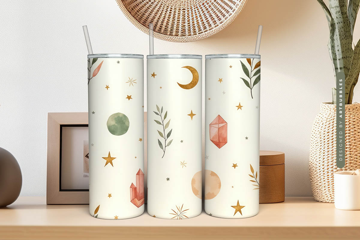 Boho 20oz Skinny Tumbler Wrap Sublimation PNG Image 2.jpg