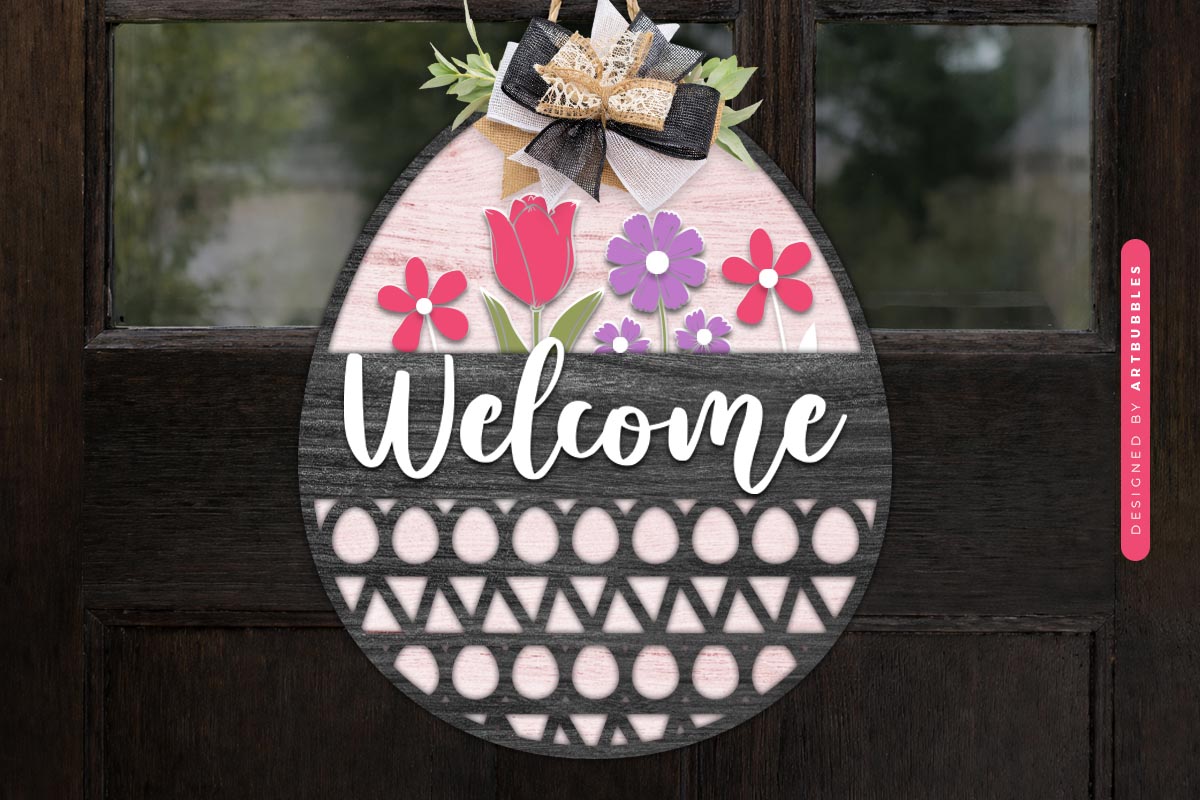 Laser Cut Easter Egg Welcome Door Sign SVG Image 2.jpg