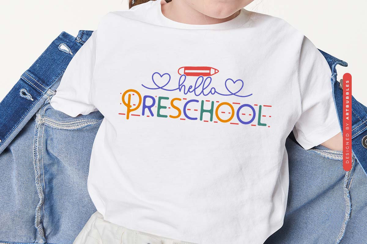 Hello Preschool - Back to School SVG PNG