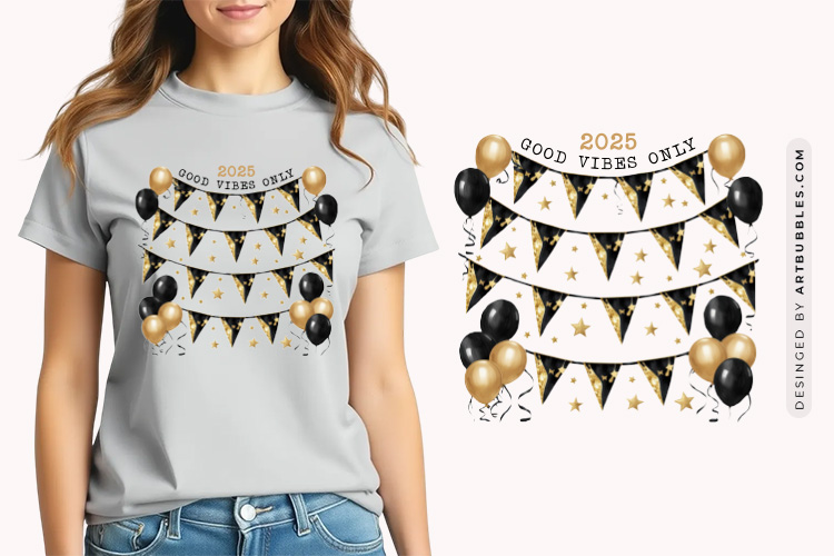 2025 Good Vibes Only - New Years PNG Sublimation Image.jpg